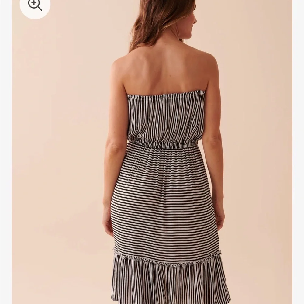 La Vie En Rose Striped Strapless Dress NWOT Large - Picture 5 of 5